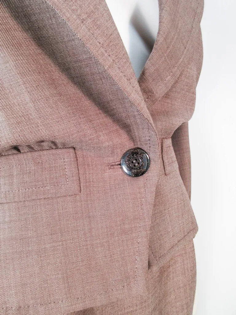 YVES SAINT LAURENT 1970s Brown Skirt Suit Size 46