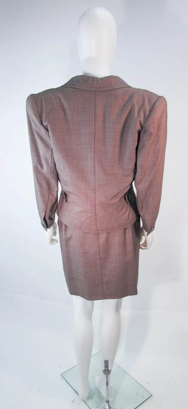 YVES SAINT LAURENT 1970s Brown Skirt Suit Size 46