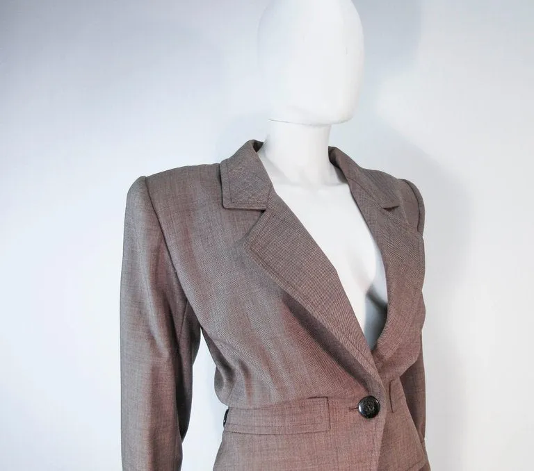 YVES SAINT LAURENT 1970s Brown Skirt Suit Size 46