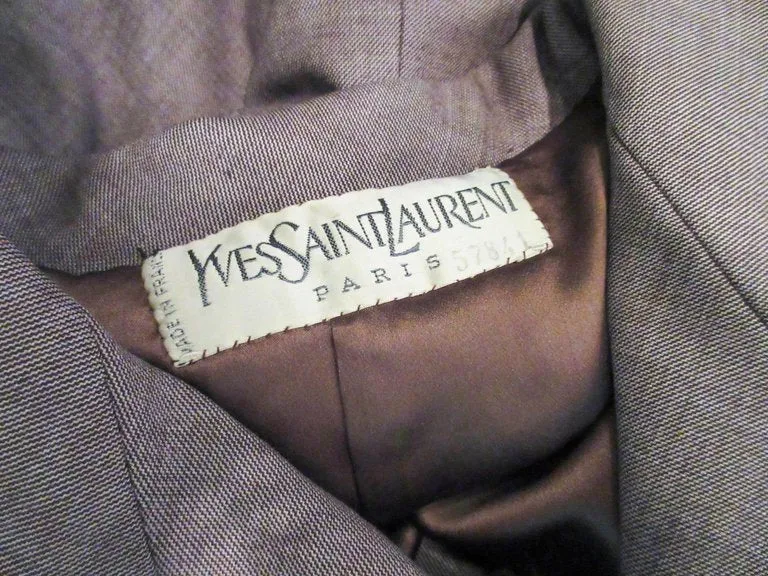 YVES SAINT LAURENT 1970s Brown Skirt Suit Size 46