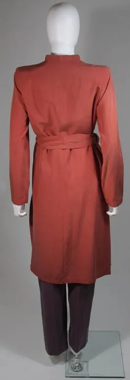 YVES SAINT LAURENT Mauve Silk Three Piece Pant Suit Size 38