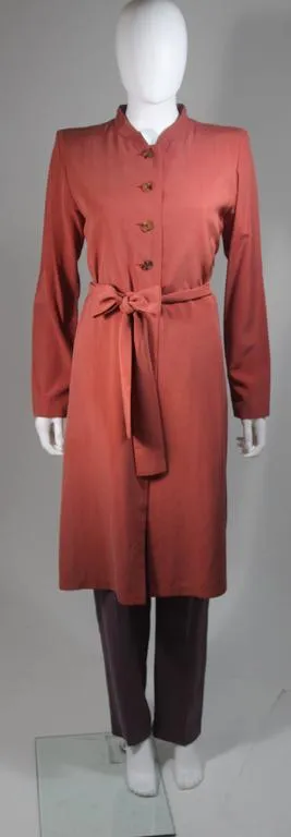 YVES SAINT LAURENT Mauve Silk Three Piece Pant Suit Size 38