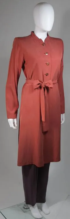 YVES SAINT LAURENT Mauve Silk Three Piece Pant Suit Size 38