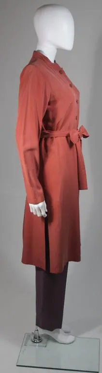 YVES SAINT LAURENT Mauve Silk Three Piece Pant Suit Size 38