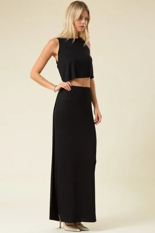 YVETTE OPEN BACK MAXI DRESS
